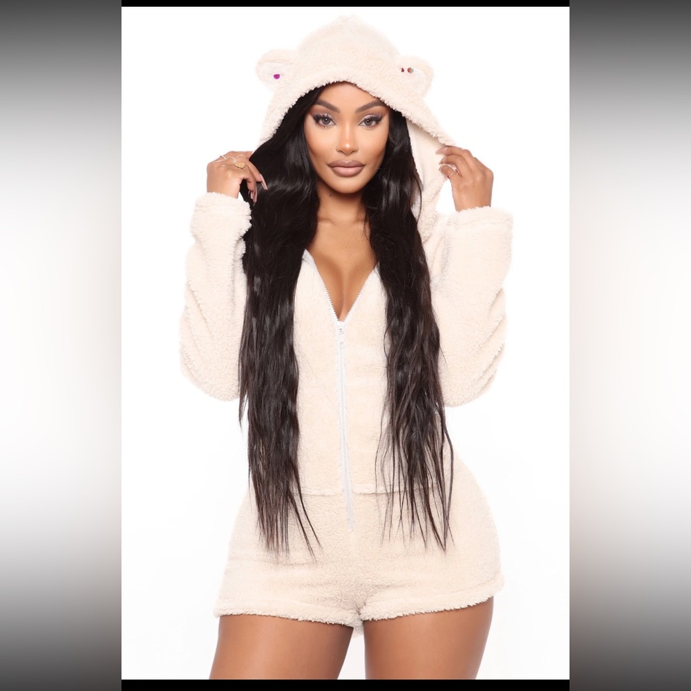 Fashion nova teddy baby pj romper